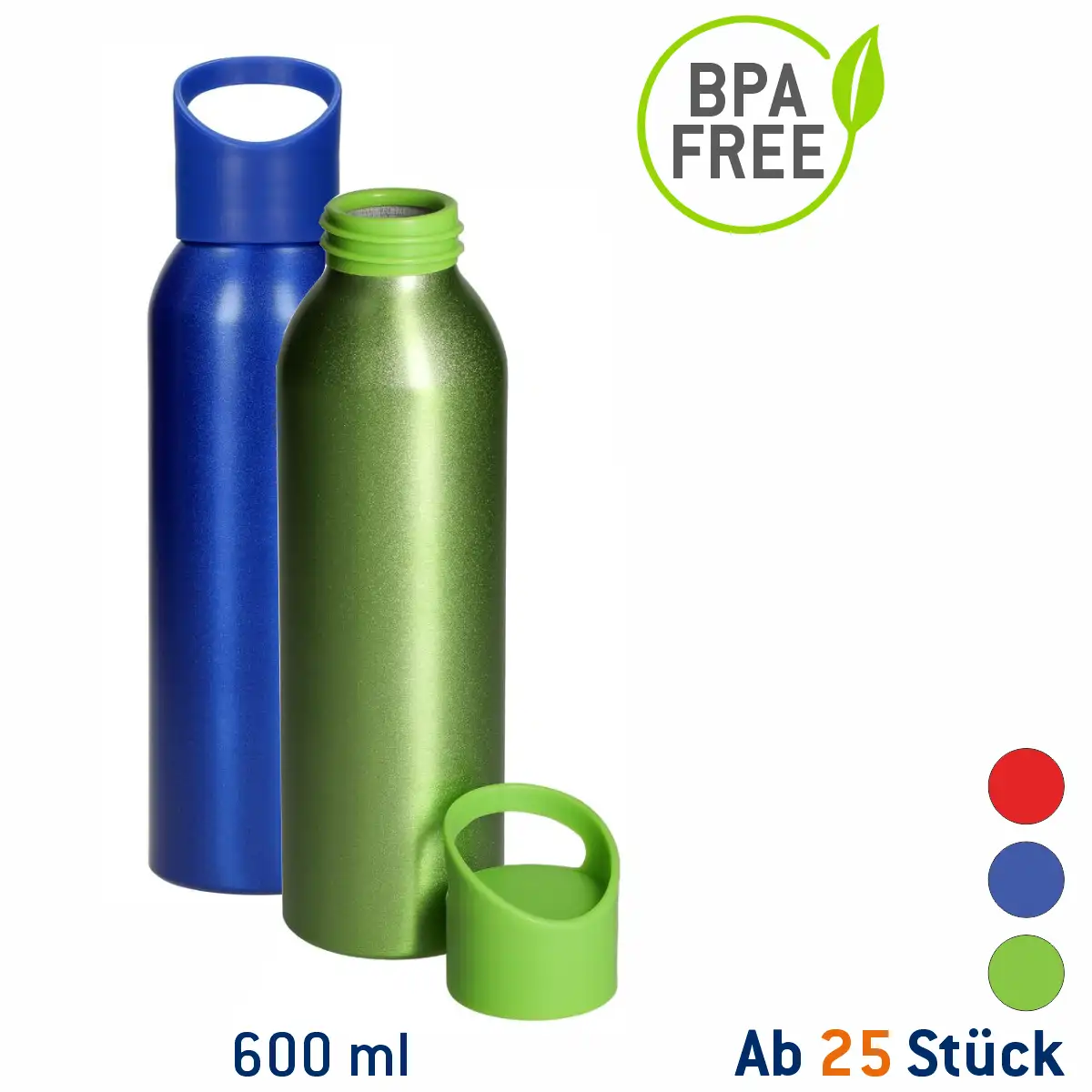 Aluminium-Trinkflasche Houston Flaschenfarbe: Rot Druck: ohne Druck